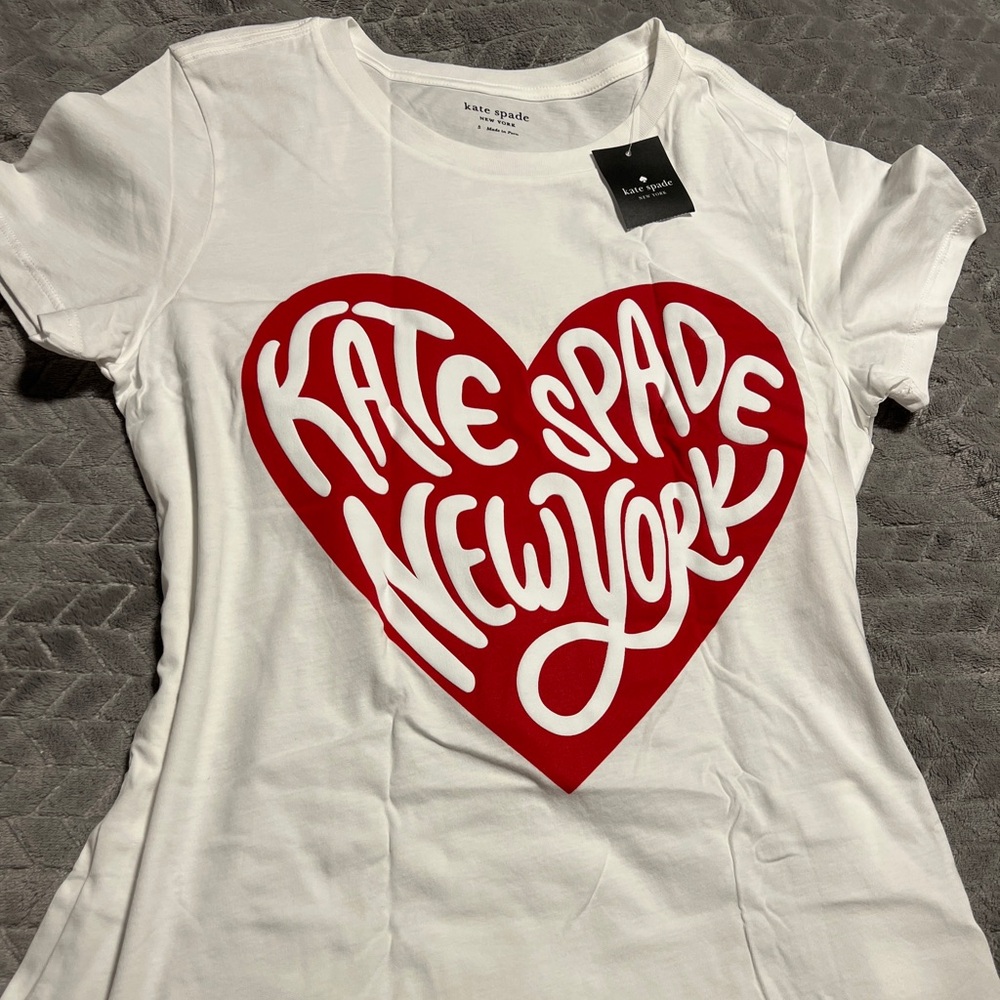 Kate Spade White Tee with Red Design